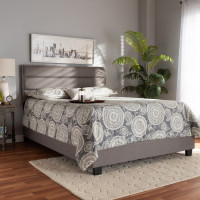 Baxton Studio CF9084C-Grey-Full Ansa Modern and Contemporary Grey Fabric Upholstered Full Size Bed
